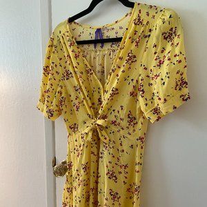 Yellow Floral Button Up dress! [negotiable!]
